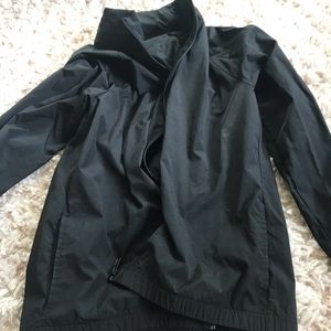 Black Windbreaker with Zipane Unzip Hood